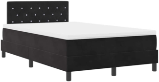 vidaXL Boxspringbett mit Matratze Schwarz 120 x 200 cm Stoff 3339100