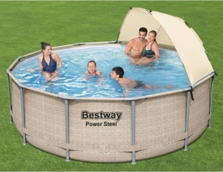 Bestway Power Steel Swimmingpool Set mit Dach 396x107 cm 3202571