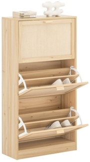 SoBuy Schuhschrank FSR159, Schuhschrank schmal, mit variabel verstellbaren Einlegeböden Schuhkipper mit 3 Klappen Schuhkommode schmal Schuhregal Schuhablage