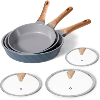 Antihaft Induktions-Pfannenset Keramikbeschichtung Bratpfannen-Set 20cm 24cm