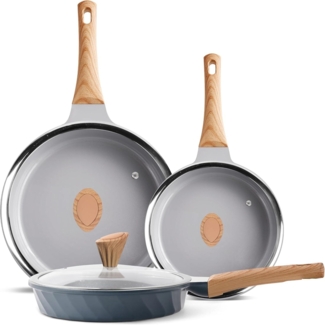Antihaft Induktions-Pfannenset Keramikbeschichtung Bratpfannen-Set 20cm 24cm