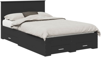 vidaXL Bettrahmen mit Kopfteil Schwarz 120 x 200 cm Holzwerkstoff 3410914