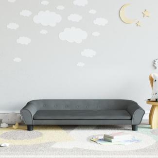 vidaxl Kindersofa 100 x 50 x 26 cm Samt, Dunkelgrau