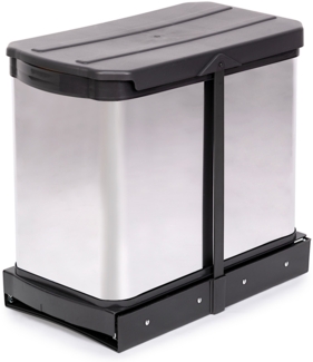 emuca INOX Abfallsorter 24 Liter Abfallvolumen (2x 12 Liter) / Müllbehälter