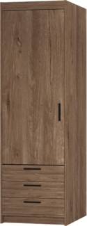 AX LIVING Schlafzimmer Schrank Storicos 1D3S Eiche Lefkas 59,9cm breit