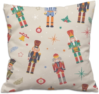 queence Dekokissen Nussknacker, Dekokissen mit HD Premium Druck Weihnachten