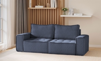Sofa Modulsofa 2-teilig SANDE 2-Sitzer Stoff Raven Blau
