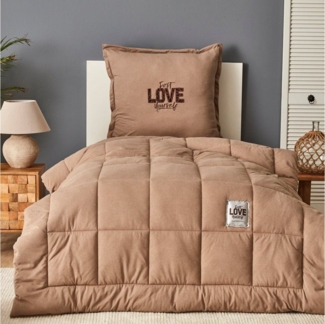 Karaca Home Bettwäsche Karaca Motto Beige 135X200 cm Baumwolle Comfort Schlafset