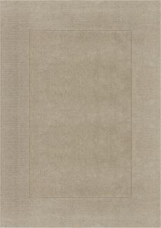 Kadima Design Handgewebter Wollteppich mit feinen Randdetails, "Mole". Farbe: Beige, 120x170 cm