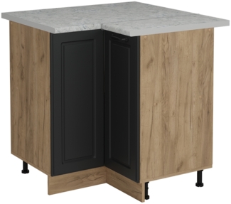 Eckunterschrank R-Line Anthrazit Landhaus 75.6 cm AP Marmor Vicco