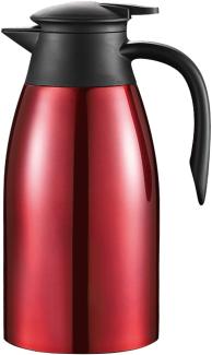 2L Edelstahl Thermoskanne Isolierkanne Thermosflasche Kaffeekanne Doppelwandig Rot