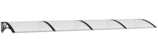 vidaXL Türvordach Schwarz und Transparent 350x75 cm Polycarbonat 153591