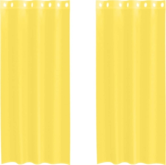 vidaXL Voile Vorhänge mit Ösen 2 Stk. Gelb 4102133