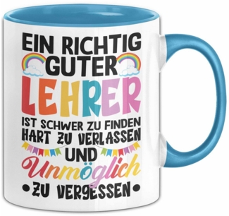 Trendation Tasse Lehrer Abschiedsgeschenk Tasse Bester Lehrer Abschied Geschenkidee Ein