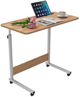 JEOBEST Schreibtisch Computertisch Mobiler Stehtisch 80x40cm Laptoptisch mit Rollen, (1-St), Höhenverstellbarer 69-90cm, Beistelltisch fürs Sofa