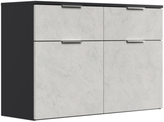 Schuhschrank Domus-M hängend 2 Softeinzüge 2 Klappen 8 Paar Stein : Stein / Grafit