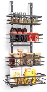 GarveeMore Küchenorganizer-Set Über der Tür Speisekammer Veranstalter, Metall hängenden Gewürzregal, Pantry Tür Organizer Regale Multi-Tier über die Tür für Küche Bad