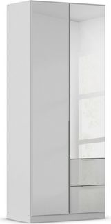 rauch Drehtürenschrank Kleiderschrank Kleiderschränke Schrank Garderobe AGORDO mit Glasfront mit Außenschubkästen, in 6 Breiten und 2 Höhen MADE IN GERMANY