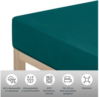 OTTO home Spannbettlaken Cremona, in den Qualitäten (Jersey: 145g/m², PREMIUM Biber: 155g/m), Jersey-Elasthan, Gummizug: rundum, (2 Stück), aus Baumwolle, Größe ab 90x200 cm