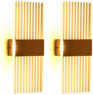 oyajia LED Wandleuchte 2 Stück Wandleuchte Innen, Laser Acryl Wandlampe Up Down Licht Leuchte, LED fest integriert, Kaltweiß/Naturweiß/Warmweiß, Moderne Nordic Wandleuchter Lampen Dimmbar, Wohnzimmer Flur Decor