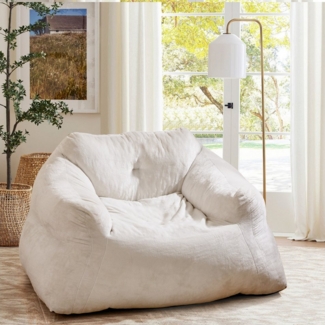 COSTWAY Sitzsack, Sessel, Bodensessel Samt mit rutschfestem Boden