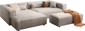 LeGer Home by Lena Gercke Polsterecke PIARA XXL, L-Form, Schlaffunktion, Cord, Leinenoptik o. Strukturstoff, Hocker stellbar zum Schlafsofa (Krokodilverbinder), tiefe Sitzfläche