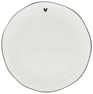 Bastion Collections Kuchenteller Schwarzes Herz, Spülmaschinengeeignet, Weiß, Motiv: schwarzes Herz