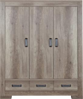 Kidsmill Brent Kleiderschrank 3-türig Oldwood Grau