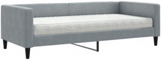 vidaXL Tagesbett mit Matratze Hellgrau 90x190 cm Stoff 3196570