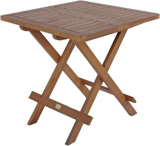 Gartentisch TOBI klappbar - Akazie, Braun, 50 x 50 x 50 cm | Garten Klapptisch Beistelltisch Wetterfest Outdoor Tisch