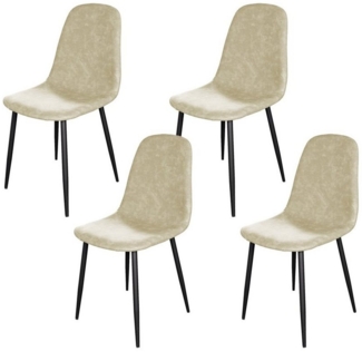 HTI-Living Esszimmerstuhl Esszimmerstuhl Kunstleder 4er Set Savannah Creme (Set, 4 St), Küchenstuhl