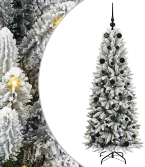 vidaXL Künstlicher Weihnachtsbaum mit 150 LEDs Weiß 63 x 63 x 150 cm 3396034