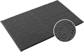 my home Badematte Vanessa Chenille, Badvorleger, Badezimmer Teppich, Duschvorleger, Höhe 15 mm, fußbodenheizungsgeeignet, schnell trocknend, strapazierfähig, Polyester, rechteckig, Uni Farben, besonders weich