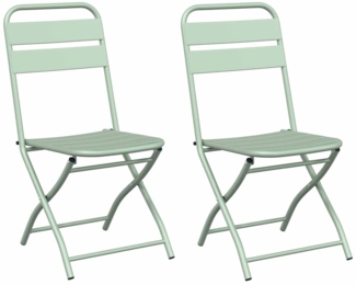 vidaXL Garten Klappstuhl 2 pcs Grün 55 x 56,5 x 91 cm Stahl 42002940