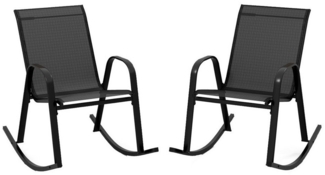 KOMFOTTEU Schaukelstuhl Gartenstuhl (2er Set), mit Rücklehne & Armlehne,bis 150 kg