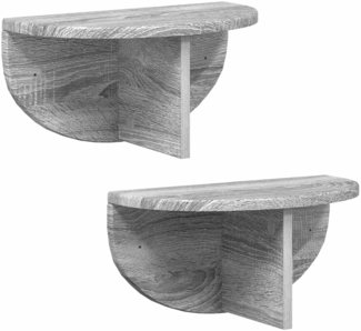 vidaXL Wandregal 2 pcs Graues Sonoma 38 x 19 x 19 cm Holzwerkstoff 891421