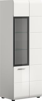Vitrine (B/H/T: 60x160x34 cm) in weiß hochglanz tiefzieh