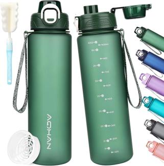 AOHAN Trinkflasche 1l BPA Frei Sport Wasserflasche Filter Auslaufsicher Grün