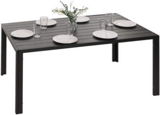 Alu-Esstisch HWC-N40, Tisch Bistrotisch Gartentisch Balkontisch, wetterfest 140x80cm ~ anthrazit