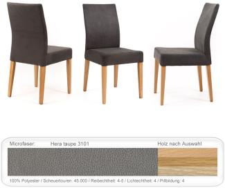 Polsterstuhl Cordia Varianten Esszimmerstuhl Massivholz Küchenstuhl Eiche bianco, Hera taupe