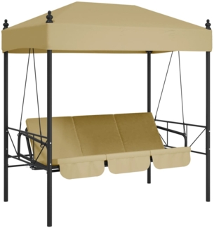 vidaXL Hollywoodschaukel mit Dach Sandfarben Stahl 4008899