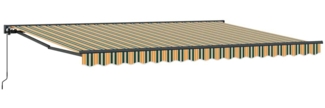 vidaXL Einziehbare Markise Manuell Grün und Gelb 450x300 cm Stoff 3331065