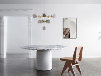 Vente-unique - Hängeleuchte - Metall & Rauchglas glänzend - 11 Kugeln - 61 x 144 cm - Goldfarben - SOFIA