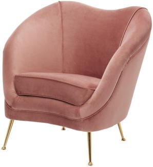 Casa Padrino Luxus Salon Sessel Rosa / Messing 85 x 77 x H. 80 cm - Luxus Kollektion