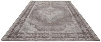 Casa Padrino Vintage Wohnzimmer Teppich Hellgrau 160 x 240 cm - Rechteckiger Baumwoll Teppich - Wohnzimmer Deko Accessoires