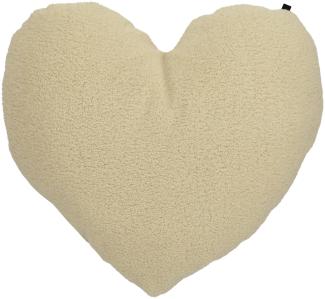 Overseas Heart Shape Teddy Kissen, Off White, 60x70 cm