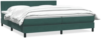 vidaXL Boxspringbett mit Matratze Dunkelgrün 200x210 cm Samt 3316422