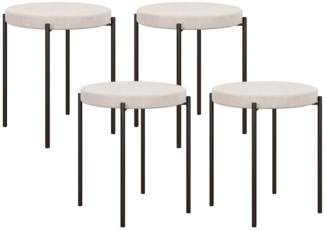 MC Star Küchenstuhl 4er-Set Esszimmerhocker, stapelbar Esszimmerstühle (Küchenstuhl mit gepolstertem Sitz, Samtoptik, Sitzhocker für Küche, Esszimmer, 4 St)