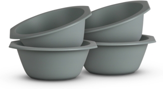 4er Pack Kunststoff Schüssel Plastikschüssel - BPA Frei - Spülmaschinenfest - ( Ø15,5cm / Grün ) Bruchfester PP - Müslischüssel Kinder Pasta Salat