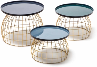 Beistelltisch-Set Laudatio 360 Dunkelblau / Petrol / Grau